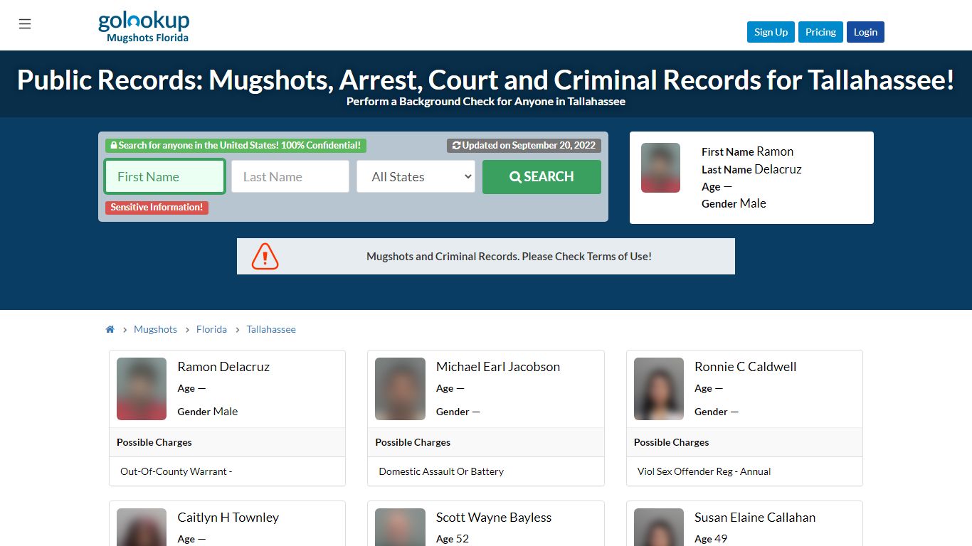 Mugshots Tallahassee, Arrest Records Tallahassee - GoLookUp